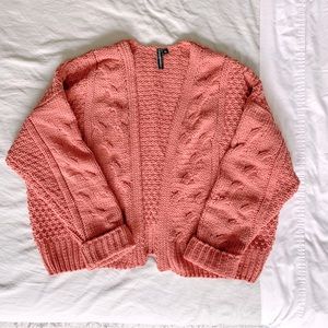 Moon & Madison Chunky Knit Open Cardigan.  Super Soft.  Pink in Colour.